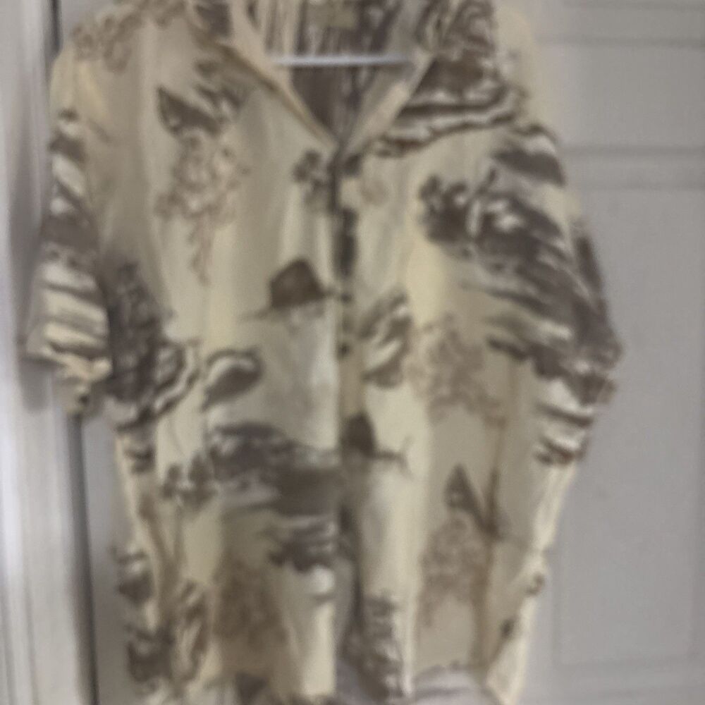 Royal Palm Men's Fishing Shirt Graphics Button Up Short Sleeve Size XL 46-48